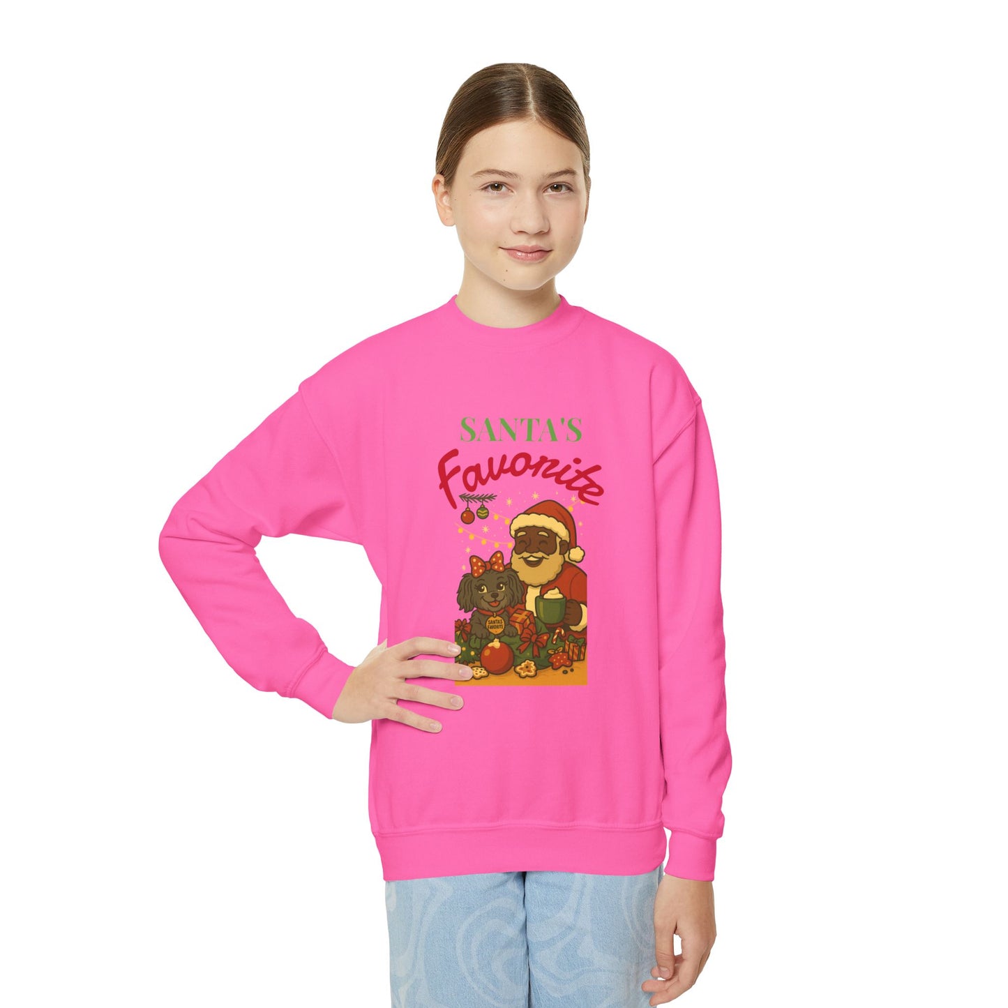 Merry Mischievous “Santa’s Favorite” Youth Sweatshirt