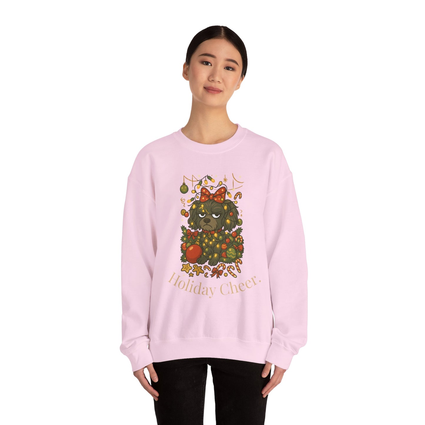 Merry Mischievous “Holiday Cheer” Lulu Sweatshirt – Cozy Holiday Dog Christmas Sweater