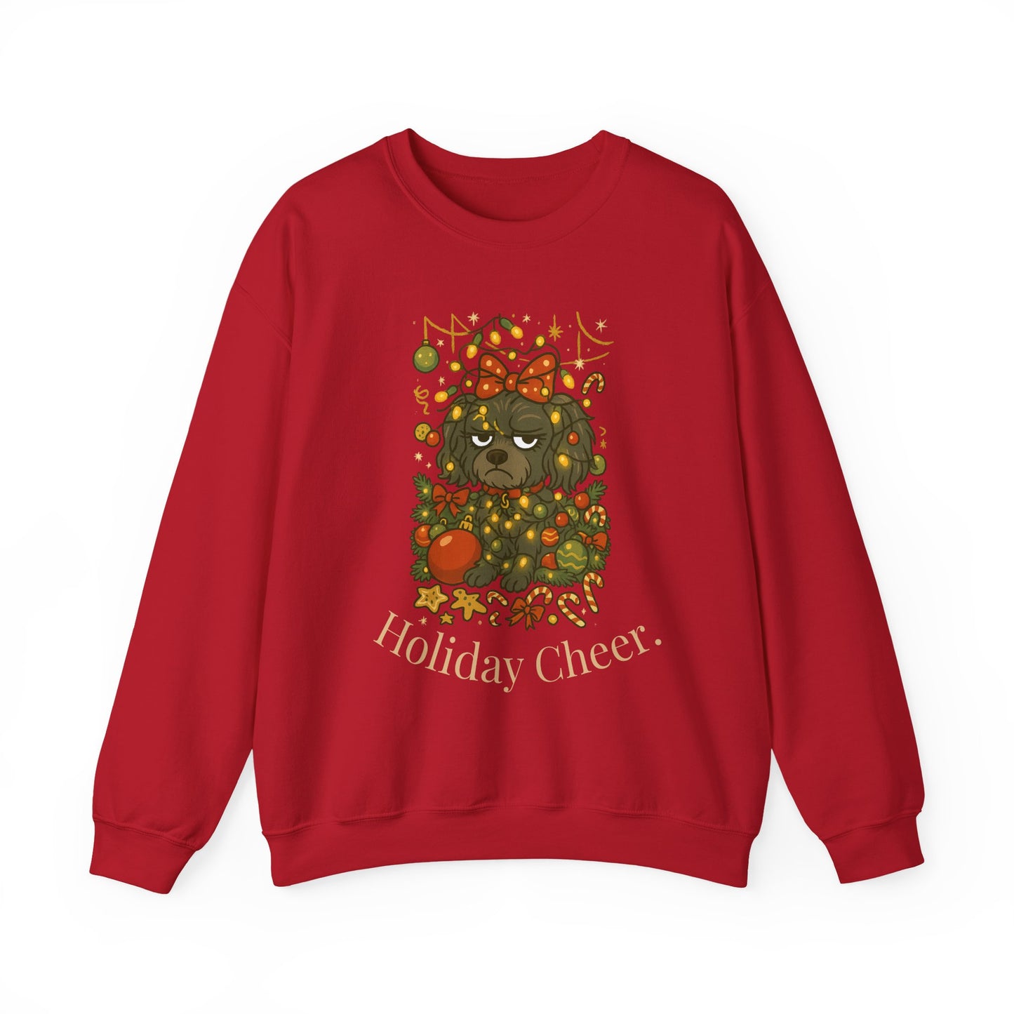 Merry Mischievous “Holiday Cheer” Lulu Sweatshirt – Cozy Holiday Dog Christmas Sweater