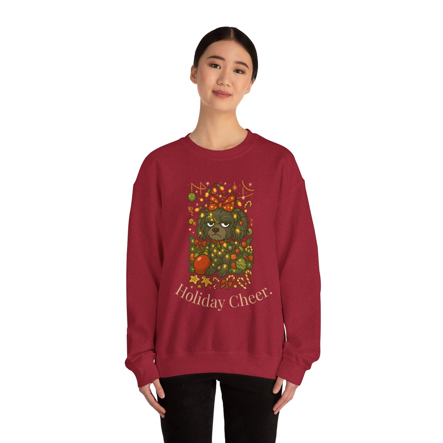 Merry Mischievous “Holiday Cheer” Lulu Sweatshirt – Cozy Holiday Dog Christmas Sweater
