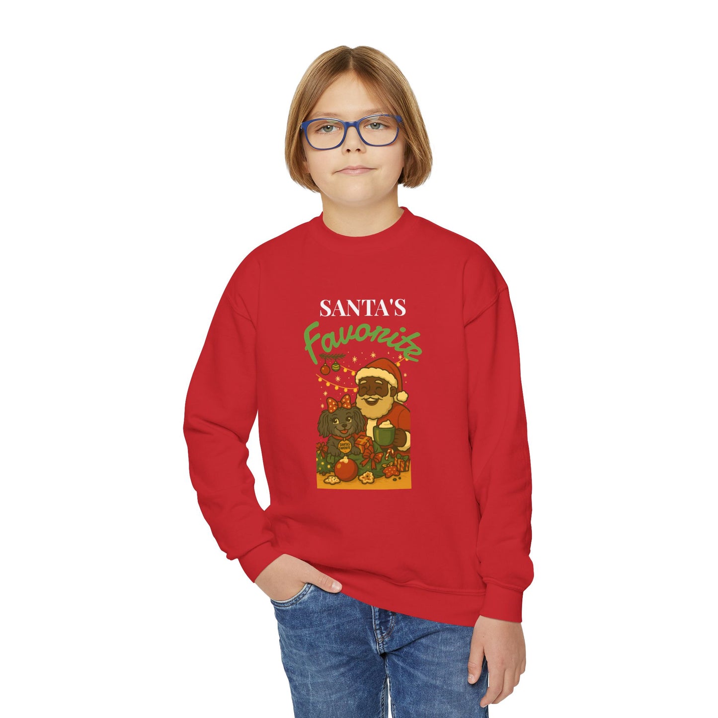 Merry Mischievous “Santa’s Favorite” Youth Sweatshirt