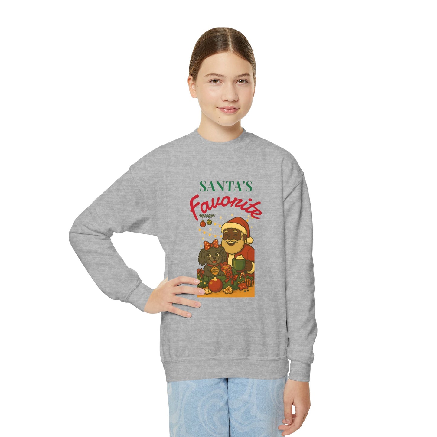 Merry Mischievous “Santa’s Favorite” Youth Sweatshirt