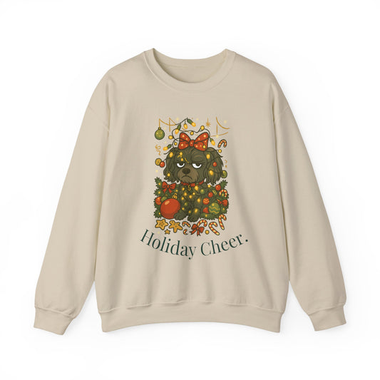 Merry Mischievous “Holiday Cheer” Lulu Sweatshirt – Cozy Holiday Dog Christmas Sweater