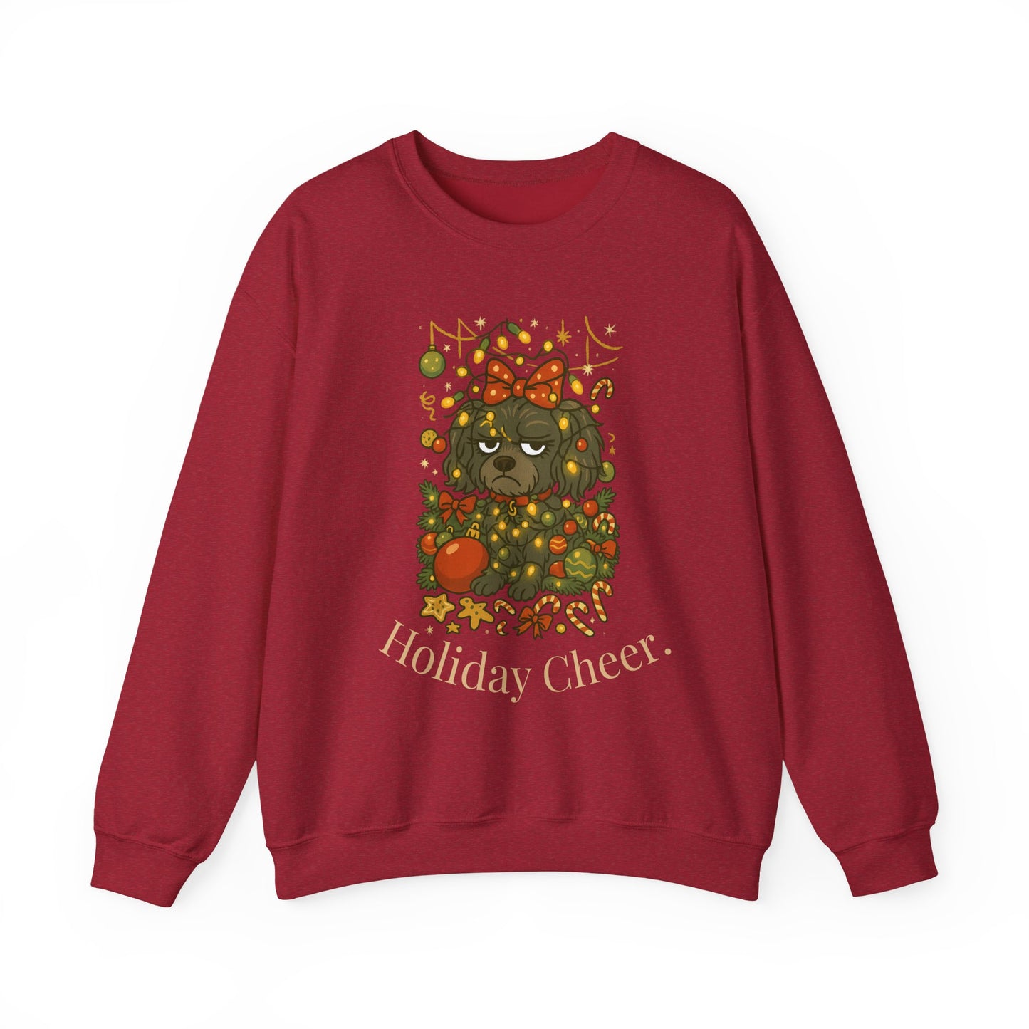 Merry Mischievous “Holiday Cheer” Lulu Sweatshirt – Cozy Holiday Dog Christmas Sweater