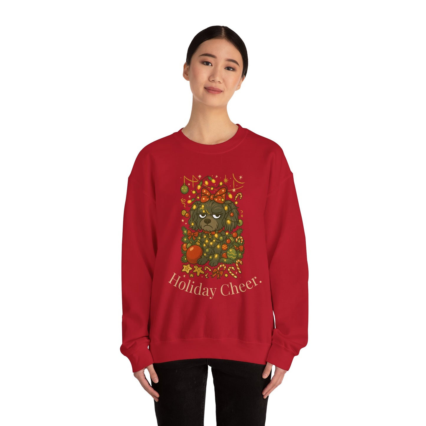 Merry Mischievous “Holiday Cheer” Lulu Sweatshirt – Cozy Holiday Dog Christmas Sweater
