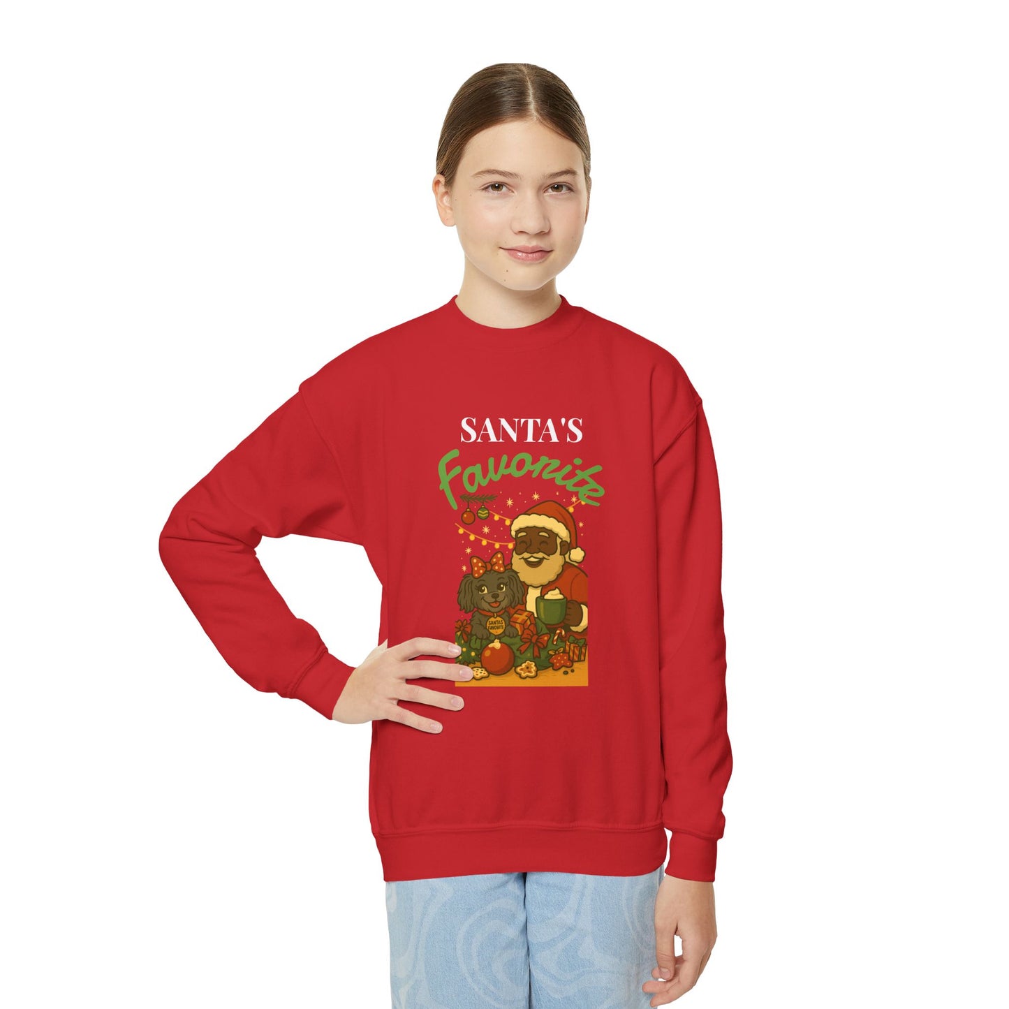 Merry Mischievous “Santa’s Favorite” Youth Sweatshirt
